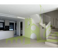 Salón comedor con acceso escalera a la planta segunda